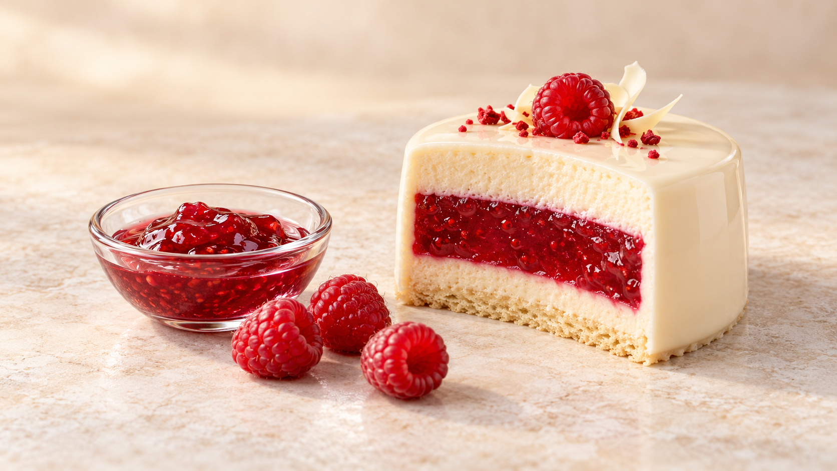 Raspberry Insert Jelly for commercial food production